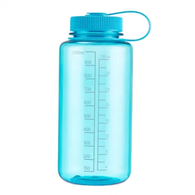 Bouteille d'eau Tritan sans BPA avec logo personnalisé de 32 oz, couvercle à large ouverture, bouteilles en plastique de 1000 ml avec poignée